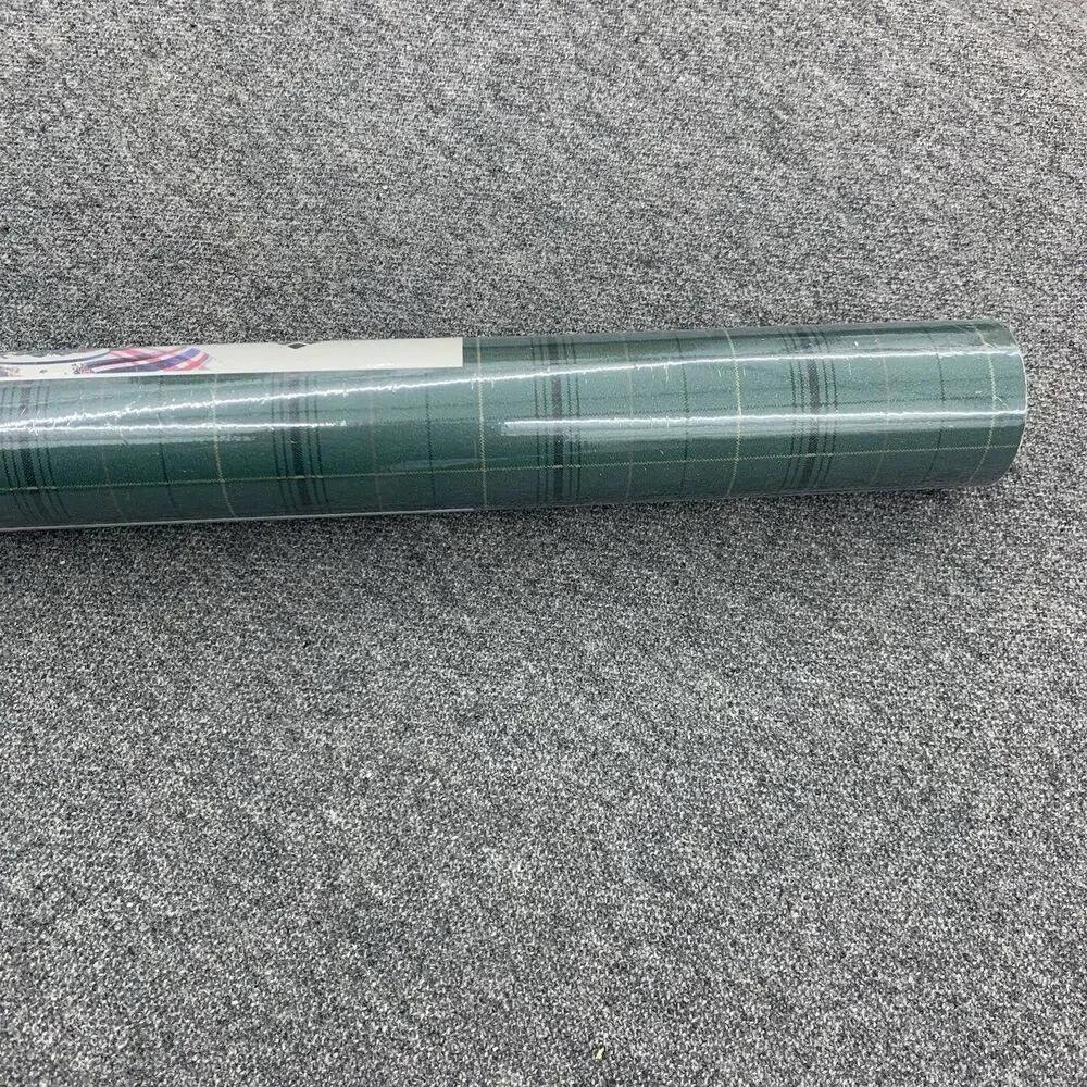 Plaid Wallpaper, Deep Green, Blue, Gold 56.37 sq ft Bolt by Imperial